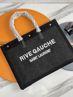 SAINT LAURENT Totes Bags Woven Leather (Black-White) 48X36X16CM D90202608080297