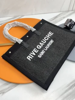 Alternative view of SAINT LAURENT Totes Bags Woven Leather (Black-White) 48X36X16CM D90202608080297