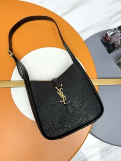 SAINT LAURENT Trend Bags Leather (Black-Gold) 15X16X7CM E24202608082355