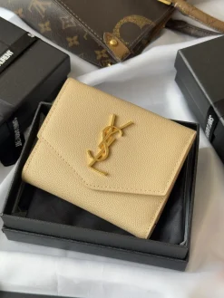 Alternative view of SAINT LAURENT Wallet Bags Caviar Leather (Beige-Gold) 12X10X3CM B10202608081334