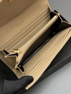 Alternative view of SAINT LAURENT Wallet Bags Caviar Leather (Beige-Gold) 19X11X3CM B20202608081243