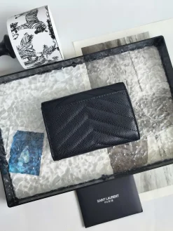 Alternative view of SAINT LAURENT Wallet Bags Caviar Leather (Black) 13X9X3CM A60202608081593
