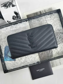 SAINT LAURENT Wallet Bags Caviar Leather (Black) 19X9CM B10202608081618