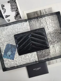 Alternative view of SAINT LAURENT Wallet Bags Caviar Leather (Black-Gold) 13X9X3CM A60202608081636