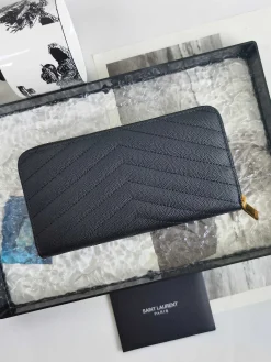 Alternative view of SAINT LAURENT Wallet Bags Caviar Leather (Black-Gold) 19X9CM B10202608081616