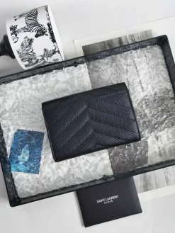 Alternative view of SAINT LAURENT Wallet Bags Caviar Leather (Black-Silver) 13X9X3CM A60202608081592