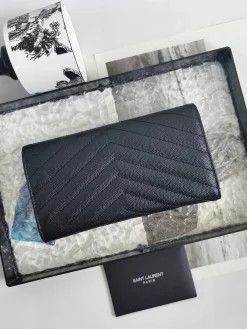 Alternative view of SAINT LAURENT Wallet Bags Caviar Leather (Black-Silver) 19X11CM B20202608081610