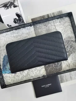Alternative view of SAINT LAURENT Wallet Bags Caviar Leather (Black-Silver) 19X9CM B10202608081617
