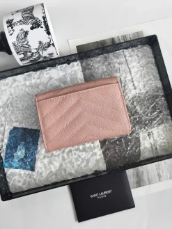 Alternative view of SAINT LAURENT Wallet Bags Caviar Leather (Pink-Gold) 13X9X3CM A60202608081596