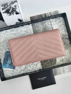 Alternative view of SAINT LAURENT Wallet Bags Caviar Leather (Pink-Gold) 19X11CM B20202608081615