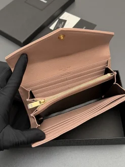 Alternative view of SAINT LAURENT Wallet Bags Caviar Leather (Pink-Gold) 19X11X3 CM B20202608081244