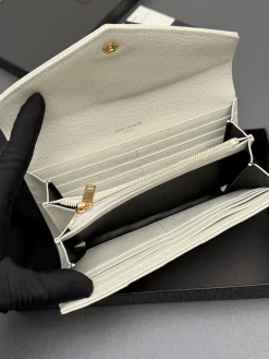 Alternative view of SAINT LAURENT Wallet Bags Caviar Leather (White-Gold) 19X11X3CM B20202608081245