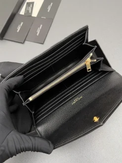 Alternative view of SAINT LAURENT Wallet Bags Leather (Black-Gold) 19X11X3CM B20202608081249
