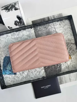 Alternative view of SAINT LAURENT Wallet Bags Leather (Pink-Gold) 19X9CM B10202608081619