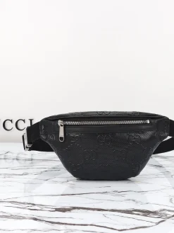 GUCCI Crossbody Bags Leather (Black-SiGUCCIer) 23X43X5CM C10202608060188