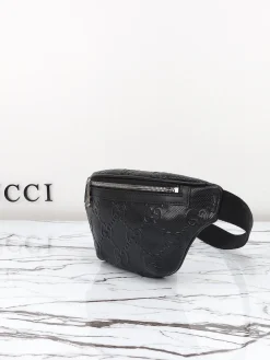 Alternative view of GUCCI Crossbody Bags Leather (Black-SiGUCCIer) 23X43X5CM C10202608060188