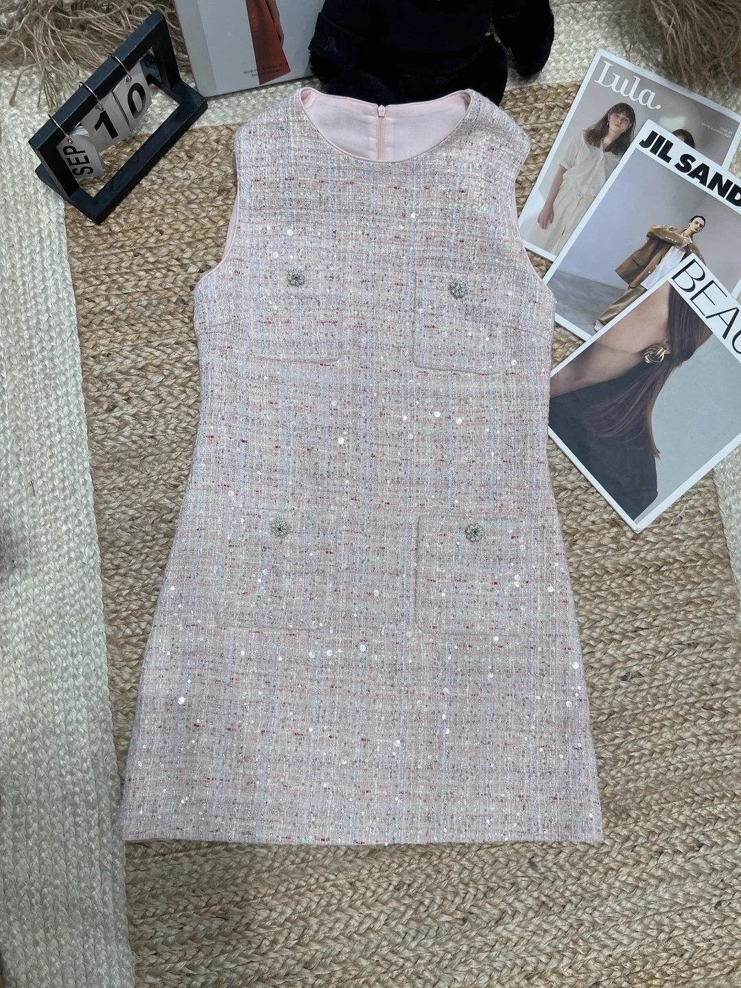 Uncategorized Dresses Sequin Tweed S-M-L D05202608042550