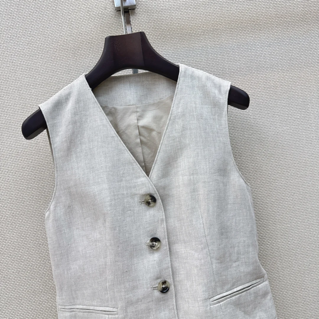 Uncategorized Suits Herringbone Linen S M L D15202608041909 - Image 3