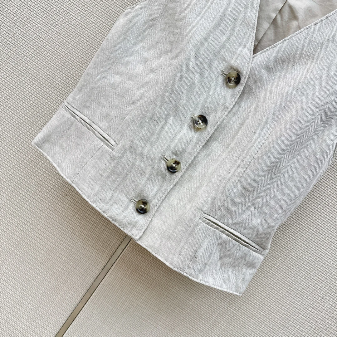 Uncategorized Suits Herringbone Linen S M L D15202608041909 - Image 4