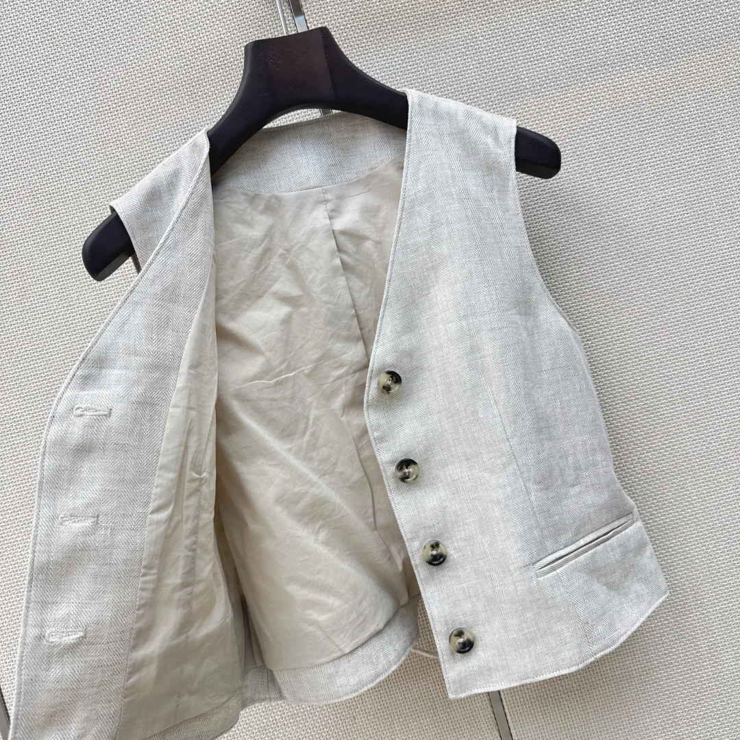 Uncategorized Suits Herringbone Linen S M L D15202608041909 - Image 5