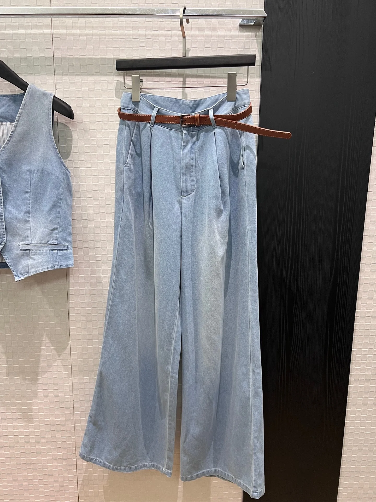 Uncategorized Trousers Washed Denim S-L B60202608042397 - Image 5