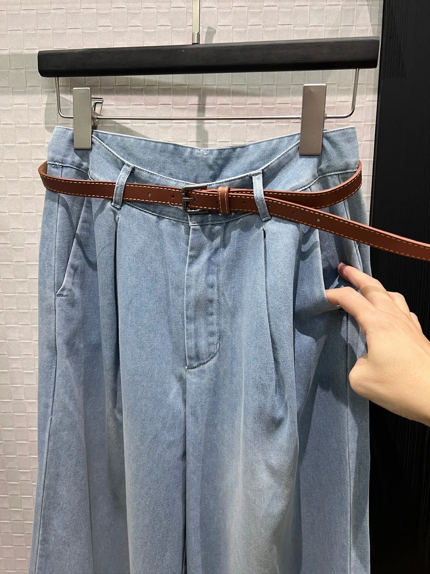 Uncategorized Trousers Washed Denim S-L B60202608042397 - Image 6