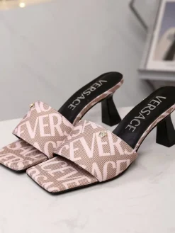 VERSACE Mules Canvas Lambskin EU35-42 B00202608031661