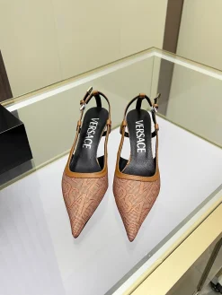 VERSACE Pumps Canvas Jacquard & Leather EU35-42 A90202608031658