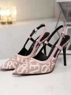 VERSACE Pumps Canvas Jacquard Leather EU35-42 B00202608031288