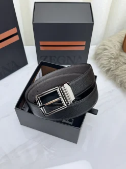 ZEGNA Belts Top-grain Leather 3.5cm Width A70202608050696