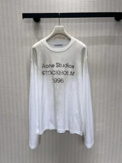 ACNE STUDIOS T-shirts Lightweight Fabric White-Black S-L A85202609060178