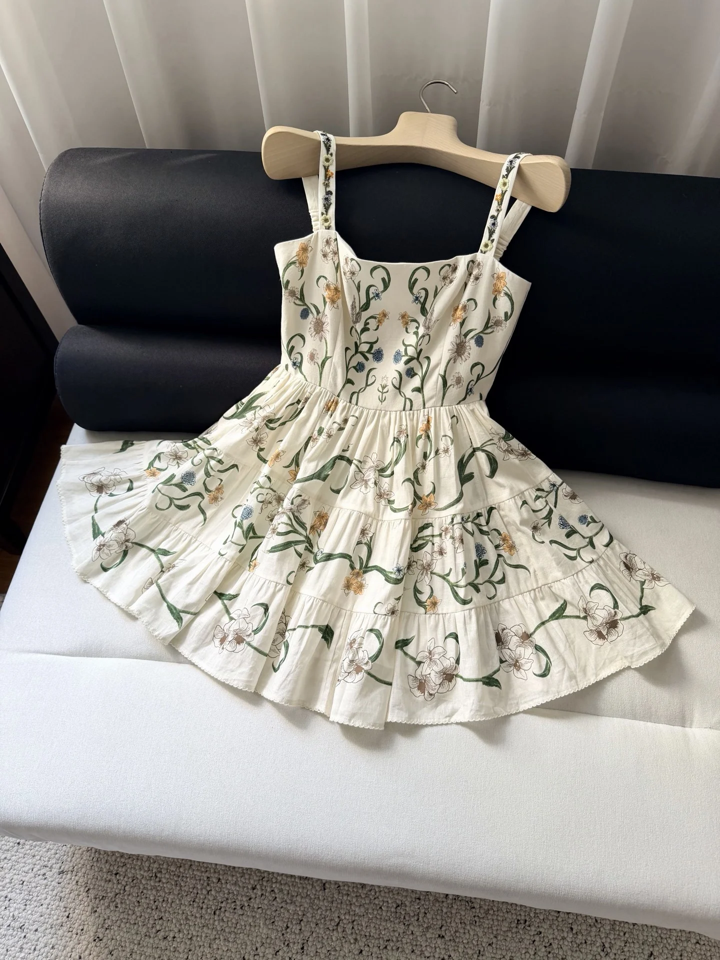AGUA BY AGUA BENDITA Dresses Linen White-Green S-XL E15202609060916
