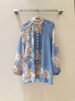 AGUA BY AGUA BENDITA Shirts Ramie Blue-White S-XL B80202609060093