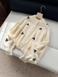 AGUA BY AGUA BENDITA Sweaters Cream-Navy S-L E15202609063531