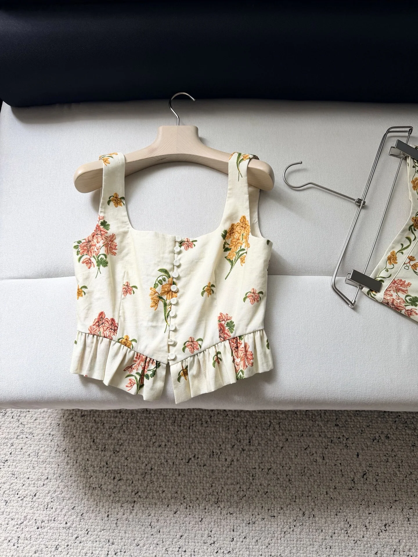 AGUA Vests Linen Cream-Floral S-XL B95202609062379