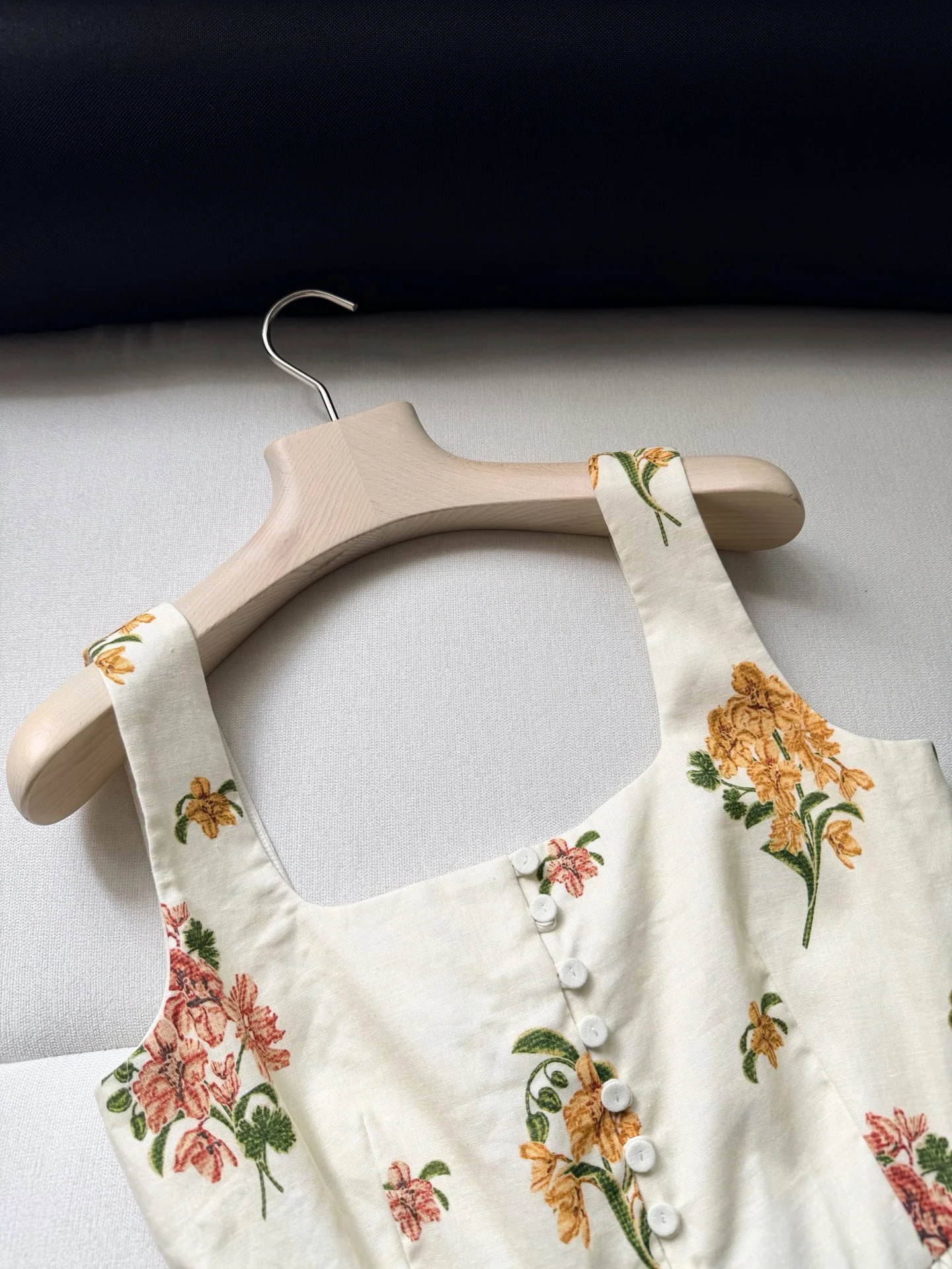AGUA Vests Linen Cream-Floral S-XL B95202609062379 - Image 2