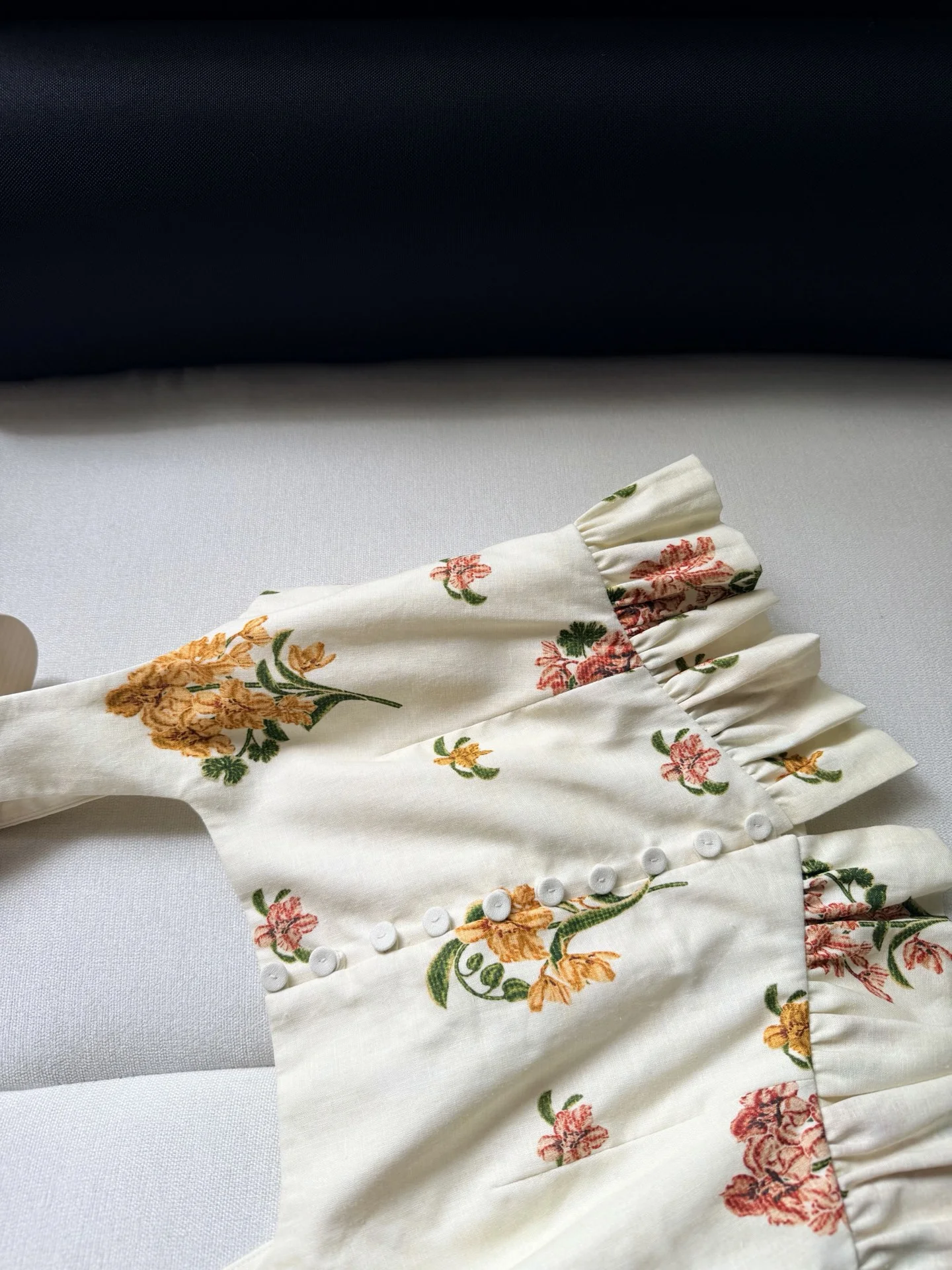 AGUA Vests Linen Cream-Floral S-XL B95202609062379 - Image 4