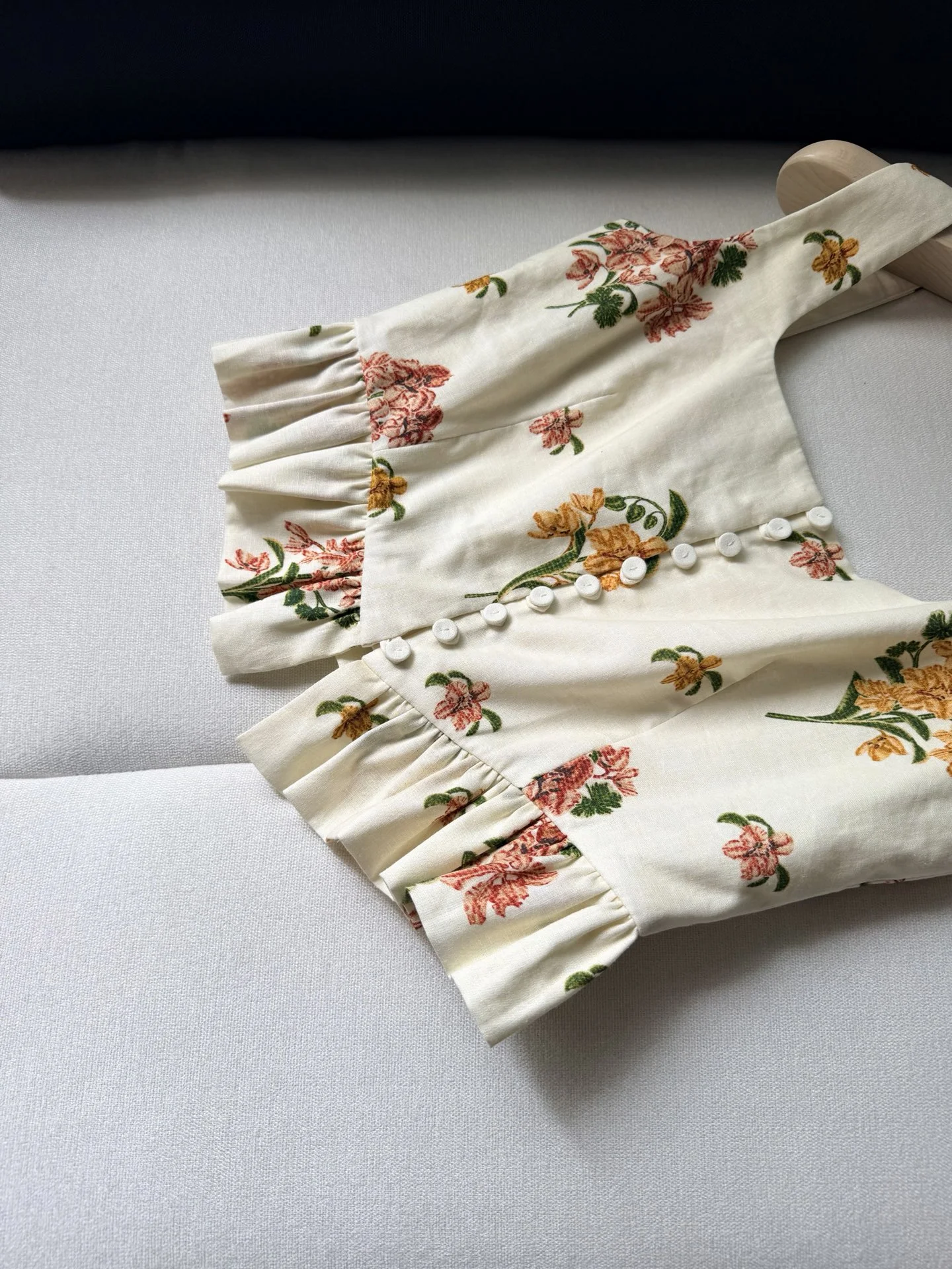AGUA Vests Linen Cream-Floral S-XL B95202609062379 - Image 7