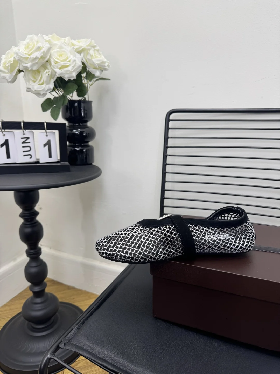 ALAIA Flats Black-Silver B70202609110487
