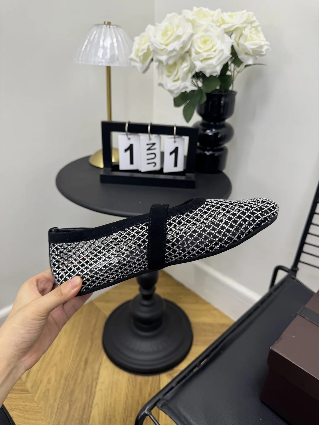ALAIA Flats Black-Silver B70202609110487 - Image 5