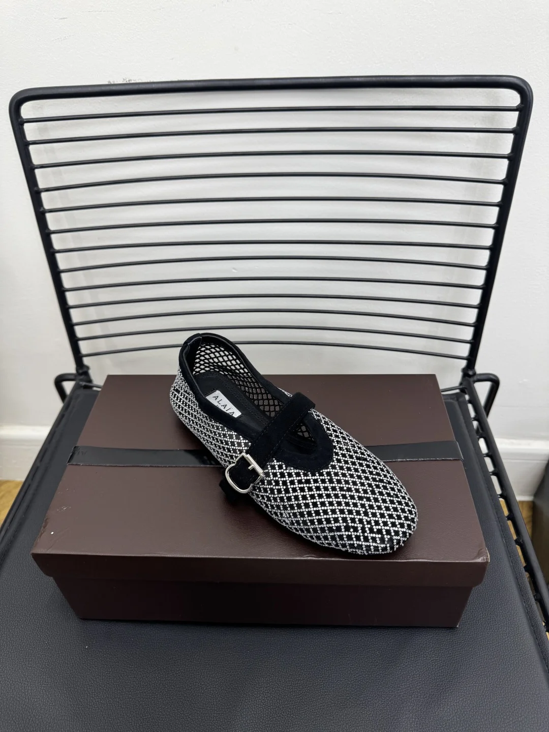 ALAIA Flats Black-Silver B70202609110487 - Image 9