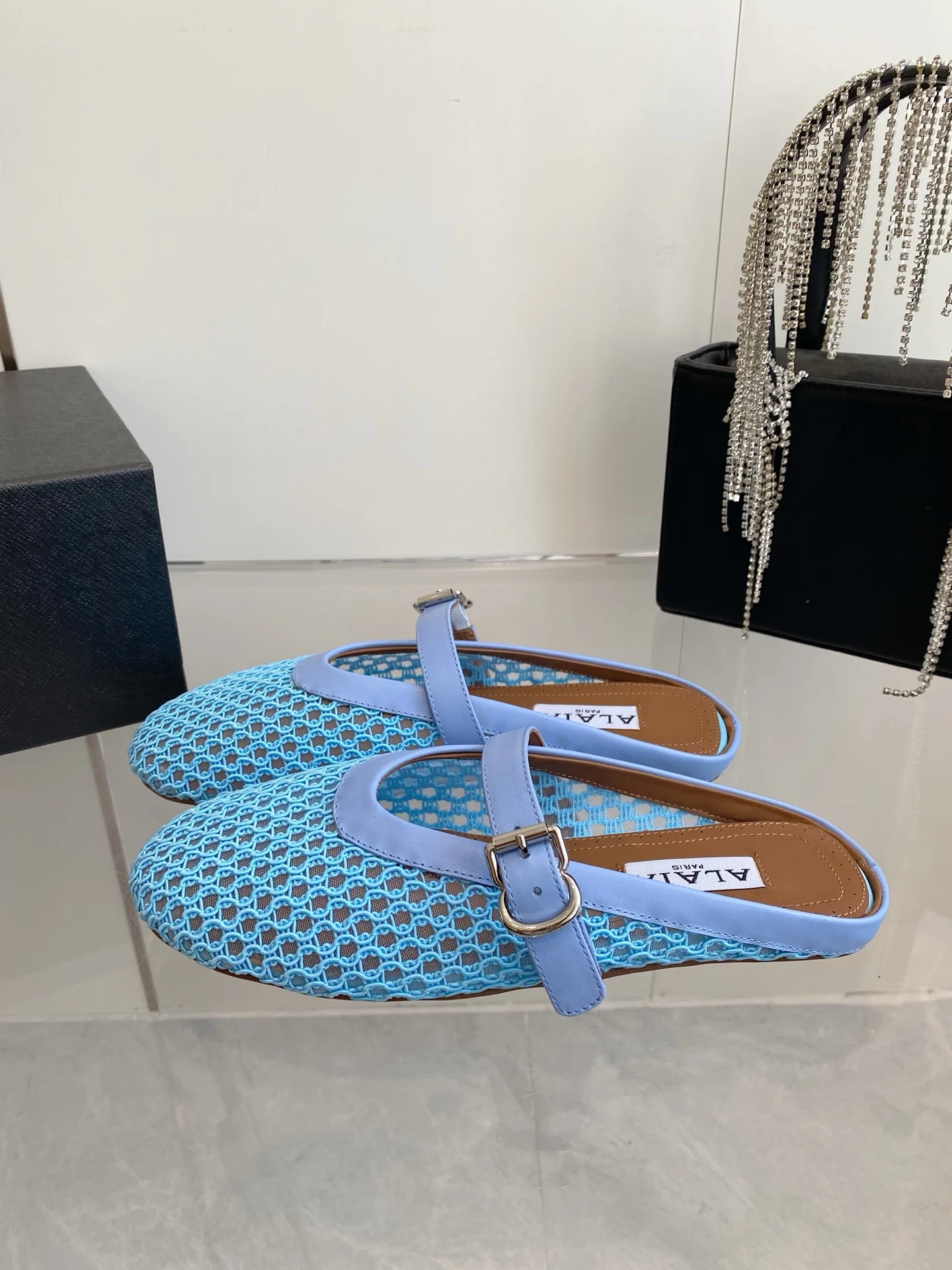 ALAIA Flats Blue-Brown D1202609110498 - Image 2