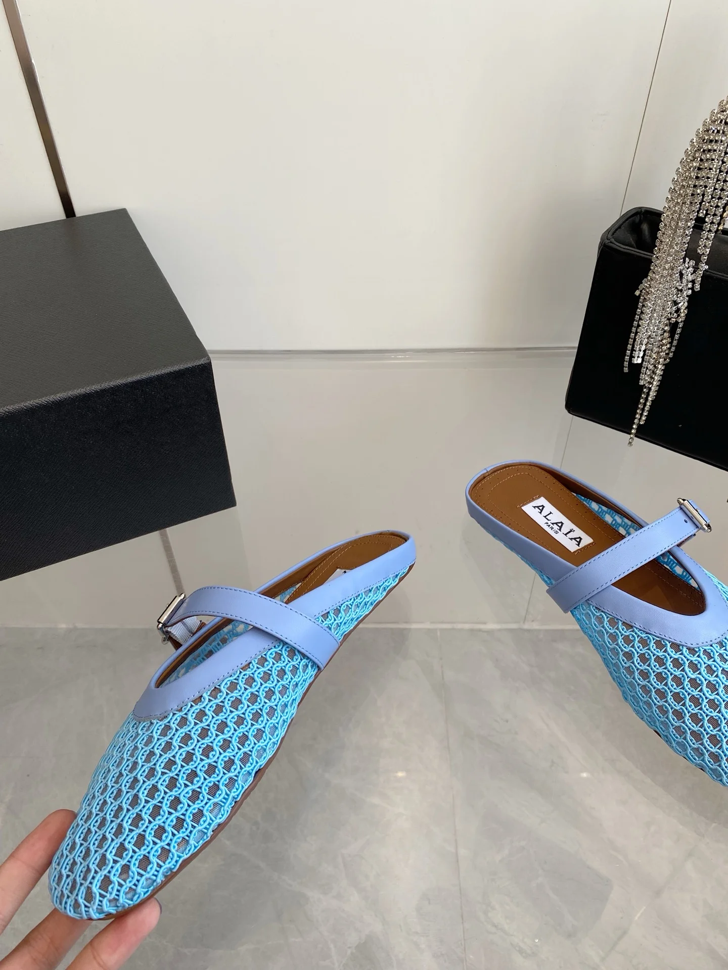 ALAIA Flats Blue-Brown D1202609110498 - Image 4