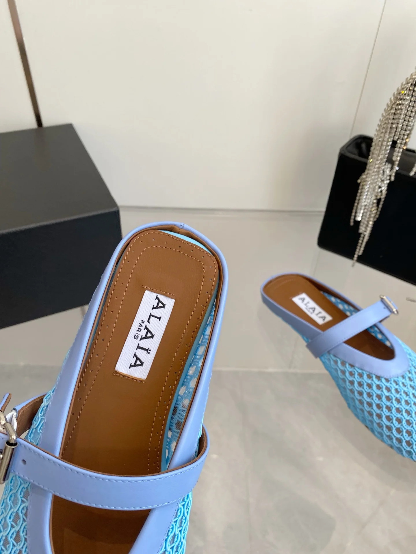 ALAIA Flats Blue-Brown D1202609110498 - Image 5