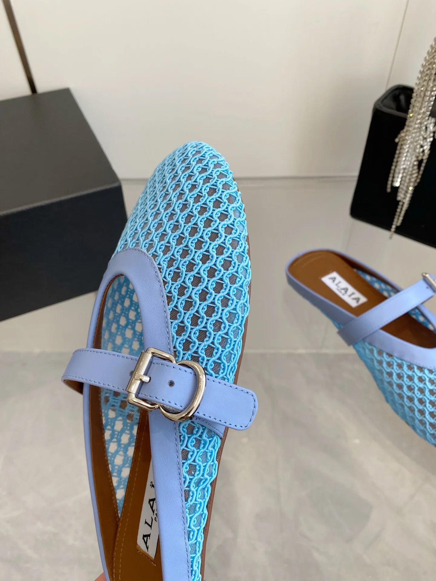 ALAIA Flats Blue-Brown D1202609110498 - Image 6