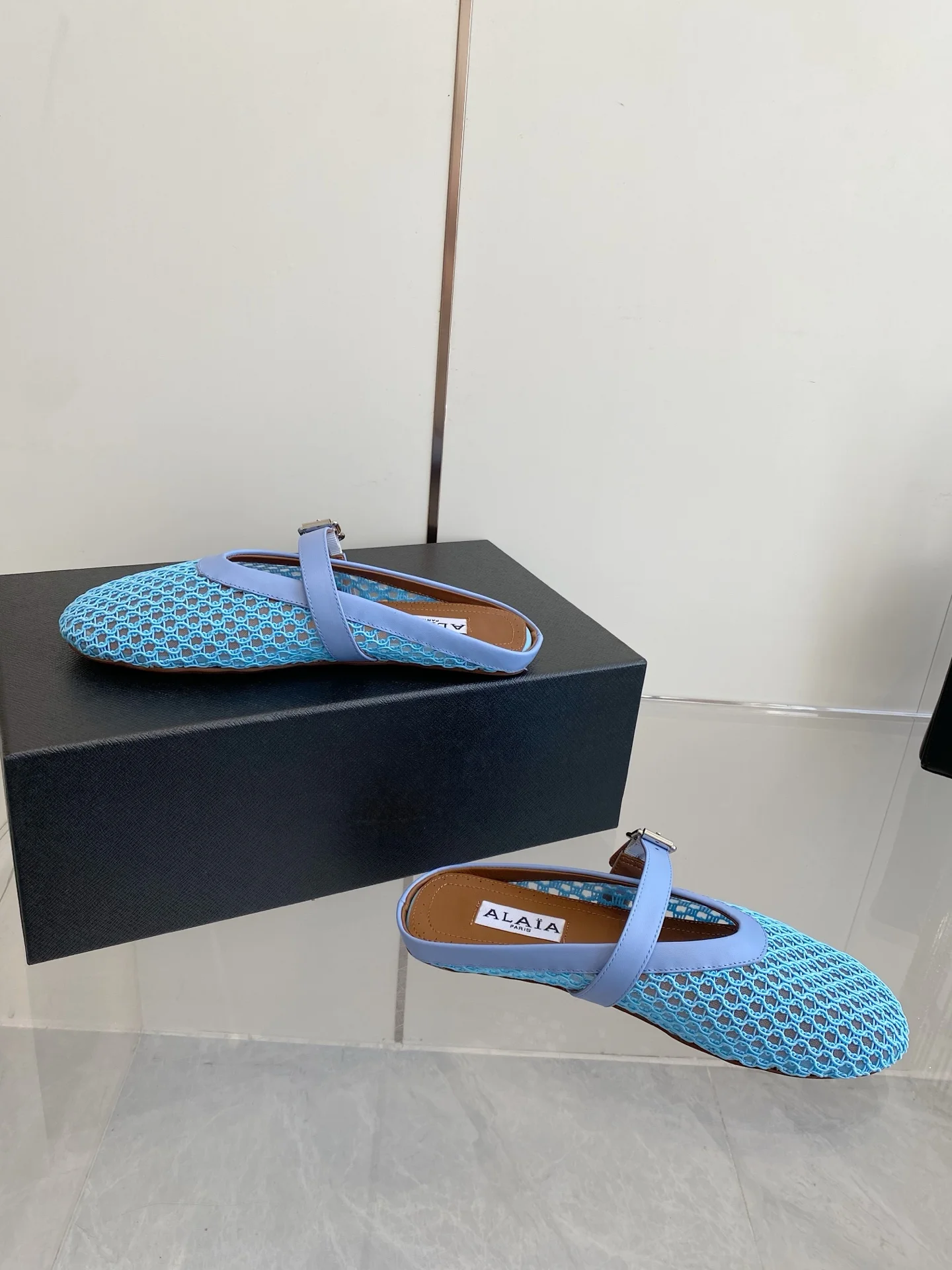 ALAIA Flats Blue-Brown D1202609110498 - Image 8