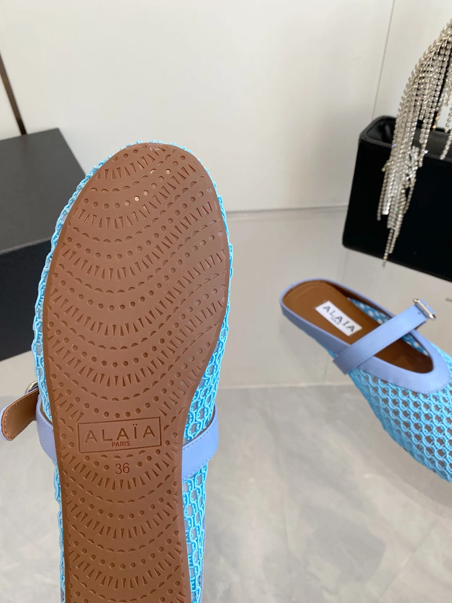 ALAIA Flats Blue-Brown D1202609110498 - Image 9