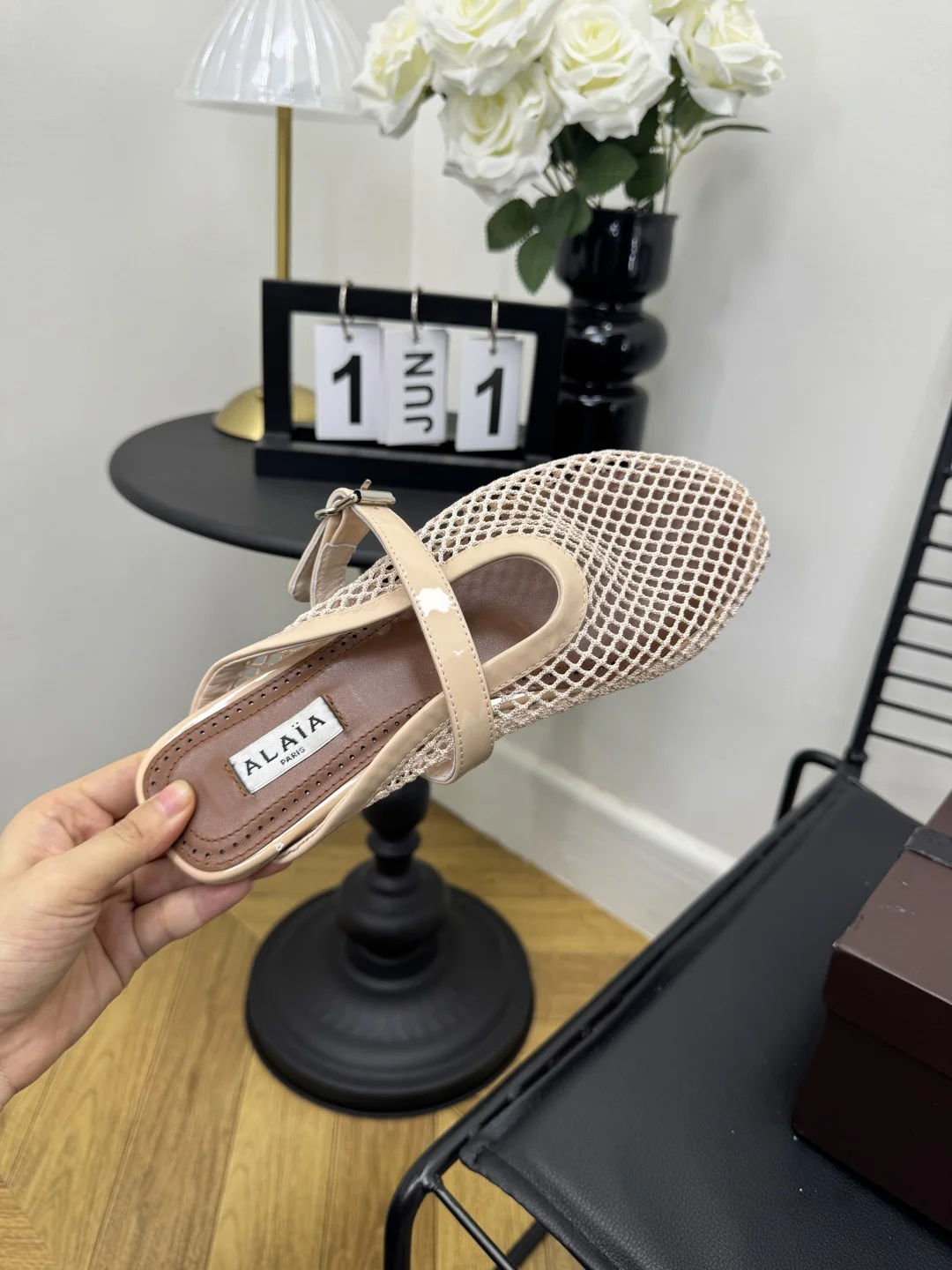 ALAIA Flats Cashmere Lambskin Beige-Brown EU35-39 B20202609110483 - Image 5