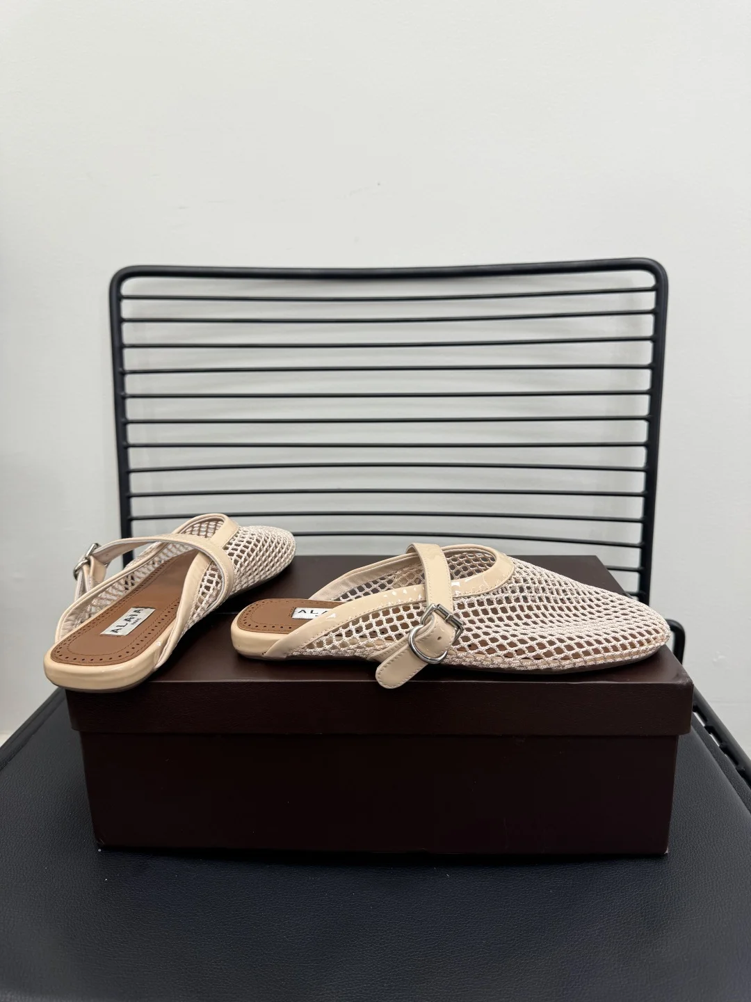 ALAIA Flats Cashmere Lambskin Beige-Brown EU35-39 B20202609110483 - Image 9