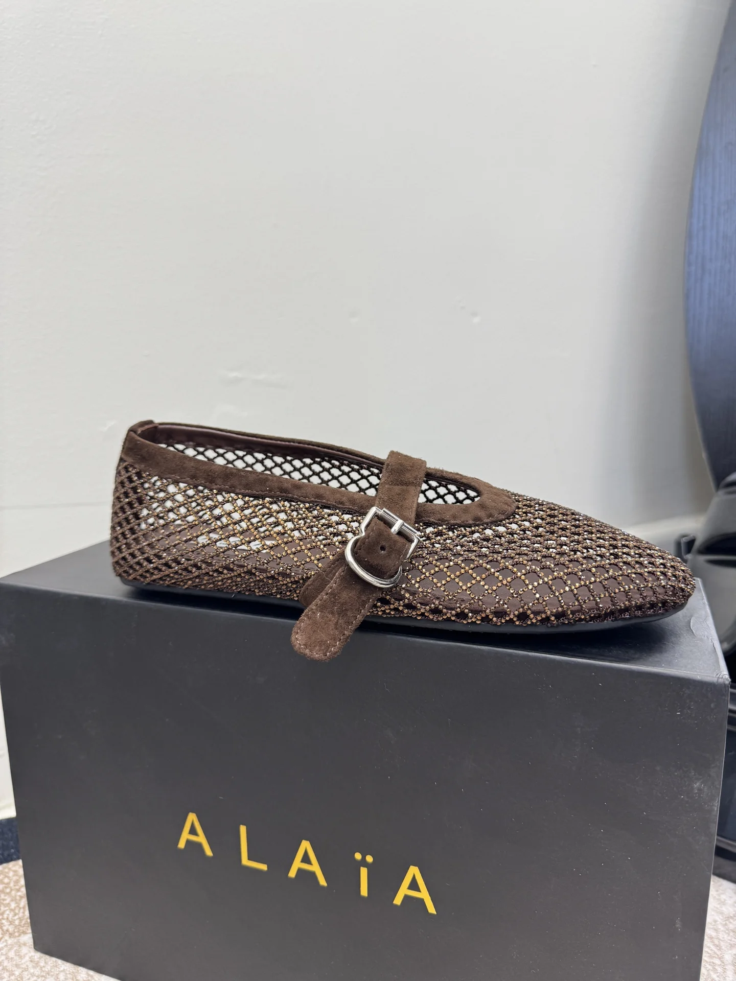 ALAIA Flats Cashmere Lambskin Brown-Silver EU35-42 B70202609110493